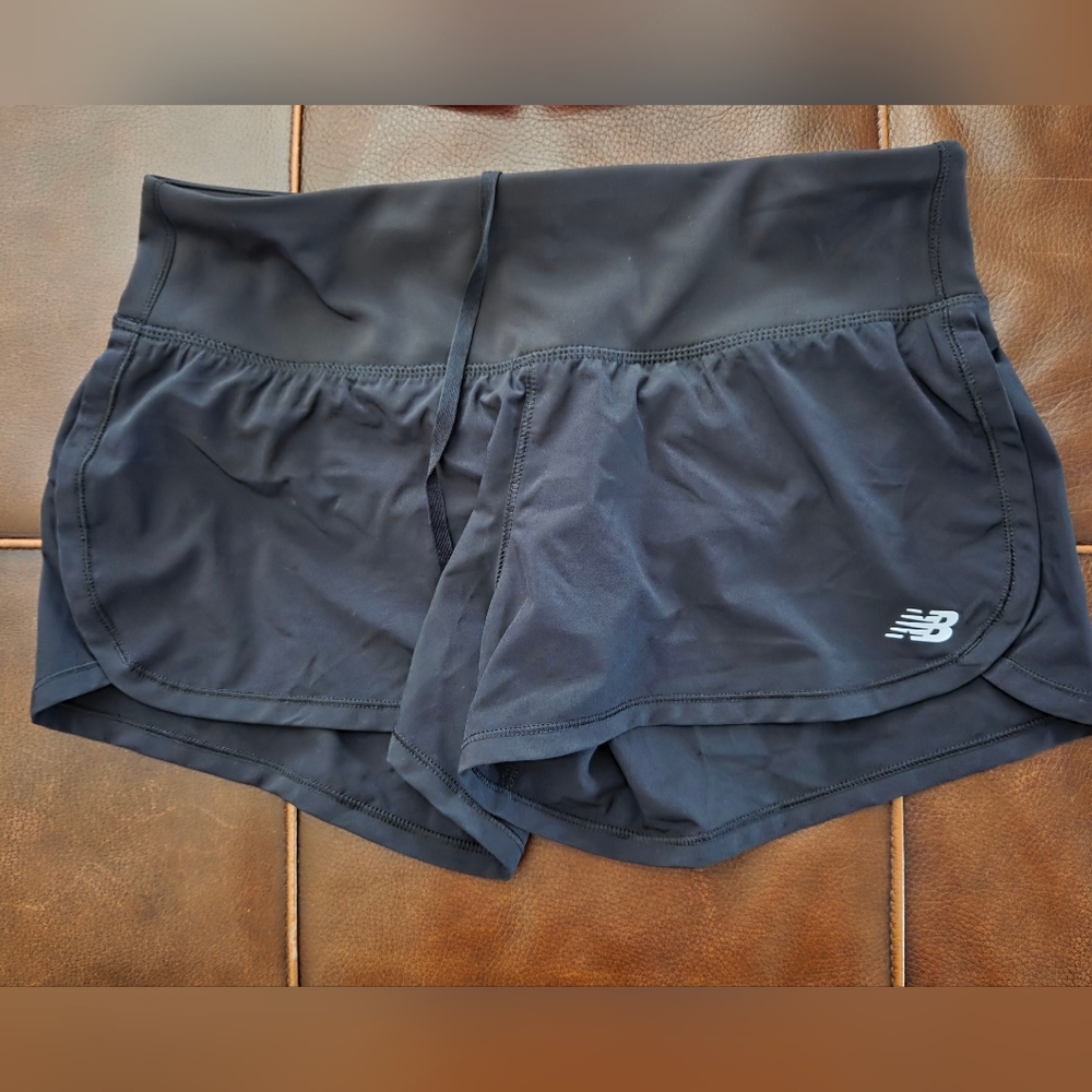 New Balance/Pure+Good Black and Orange Athletic Shorts Size Medium* - Picture 2 of 13